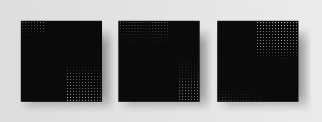 Modern Halftone Background Set. Collection of Abstract Halftone Backgrounds on Square Banners for Instagram Posts. Multipurpose Design Template with Halftone Pattern Decoration for Social Media.  © Vector Archive