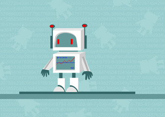 robot in the office, processing