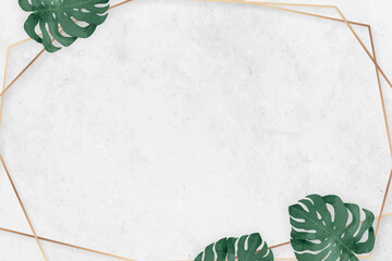 Blank heaxagon monstera frame vector © Rawpixel.com