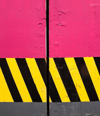 Fototapeta premium Concrete columns with safety stripes.