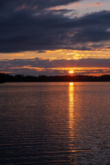 Obraz premium sunset over the river