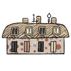 Baby house and building symbol icon drawing illustration