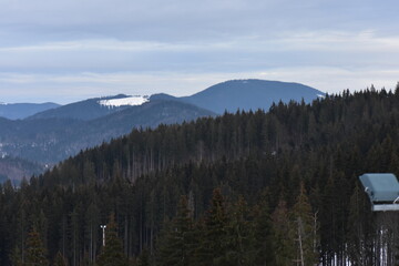 snow covered mountains