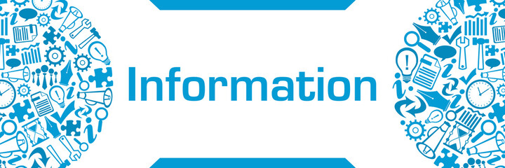 Information Blue Business Symbols Circular Left Right Horizontal 
