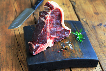 Dry Aged  Raw T-bone Steak
