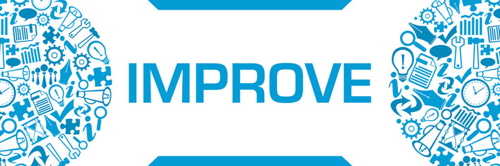 Improve Blue Business Symbols Circular Left Right Horizontal 