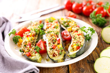 baked zucchini with vegetables