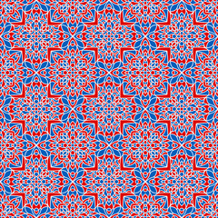 Abstract arabesque pattern, seamless baroque ornament vector graphic design.