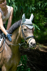 Obraz premium Mädchen mit Pferd/Pony