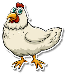 A cute chicken cartoon animal sticker