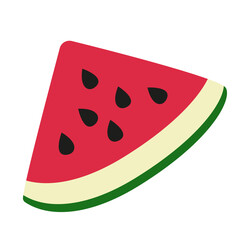 Slice of ripe delicious watermelon on a white background is isolated. The summer berry is large