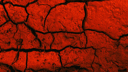 Abstract red soil background and texture. Red and black abstraction.