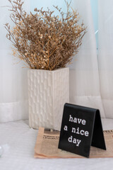 Dried flowers in pots and some decoration