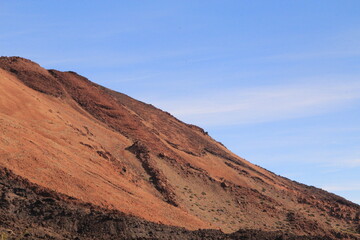 Fototapeta na wymiar Teide volcano side of the mountain in Tenerife Canary Islands