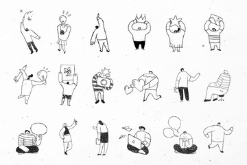 Cute black business vector cartoon icons set © Rawpixel.com