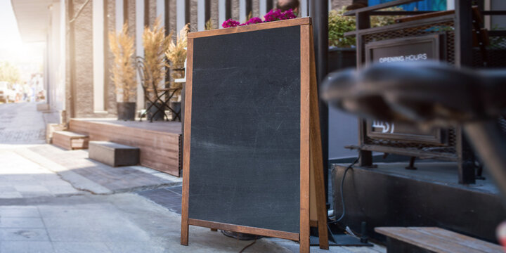 Chalkboard stand for menu restaurant or cafe welcome easel with copy space