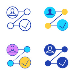 Customer journey icon set in flat and line style