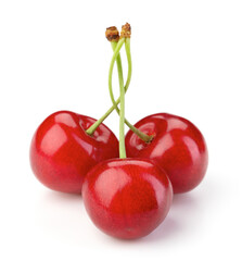 sweet cherries isolated on white background
