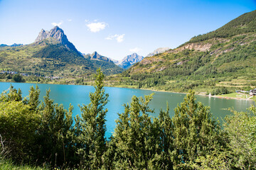 The Lanuza reservoir, located at the head of the Tena valley at the foot of Sallente de Gállego...