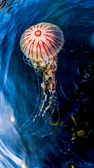 Compass jellyfish ,Chrysaora hysoscella, swimming in County Donegal - Ireland © Lukassek