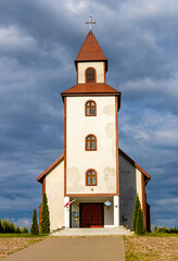 Parish country church Our Lady of Ostra Brama in Sedki village at Jezioro Selmet Wielki lake in Masuria region of Poland