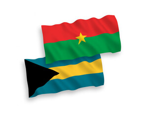 Flags of Burkina Faso and Commonwealth of The Bahamas on a white background