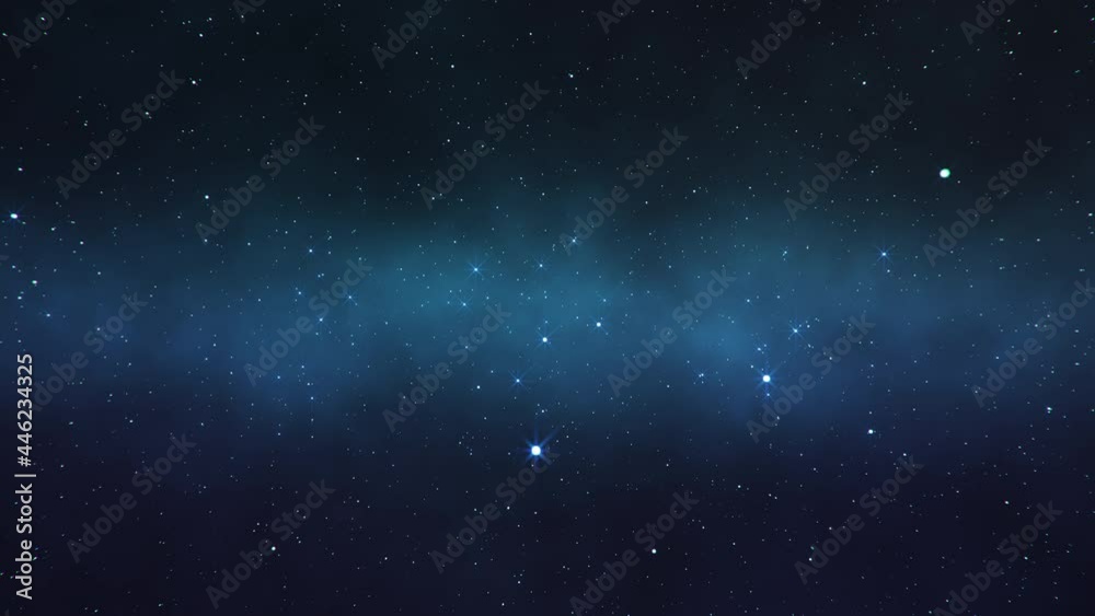 Wall mural flight through the galaxy, through the stars of the nebula in space. colorful space background for y
