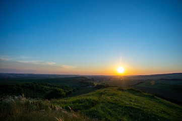 Beautiful summer landscape, sunset in the countryside