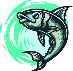 Sardine Fish Jump Illustration Mascot