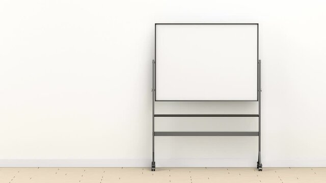 Blank mobile whiteboard in the office or classroom