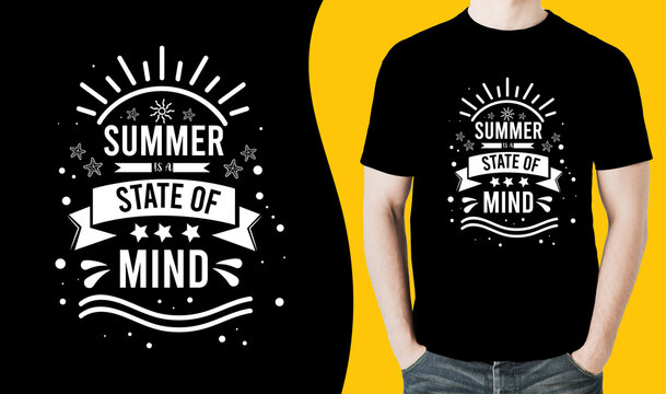 summer is a state of mind t shirt design vector illustration. summer t shirt. summer sublimation t shirt Vector illustration.eps