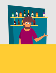 Modern bar. Flat vector isometric