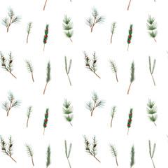 Seamless pattern. Hand painted Christmas Toys.