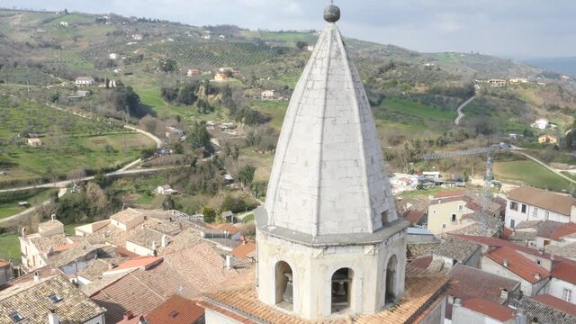4K Aerial drone footage of Larino Dome in Campobasso in Molise Italy
