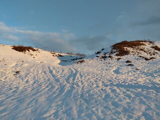 snow covered mountains
