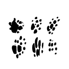 Hand Drawn monochrome texture elements set. Vector illustration isolated on white. Abstract artistic ink hand painted spots. Text template. Black and white shades. Grunge texture. Artist collection