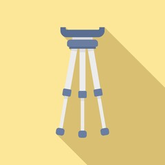 Phone tripod icon flat vector. Mobile camera stand