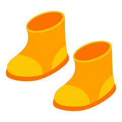 Autumn shoes vector isometric icon isolated on a white background.