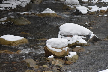 stream in the snow