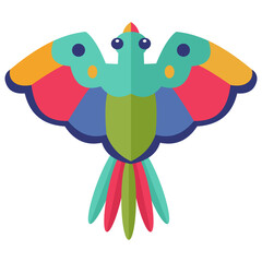 Kites in bird shape vector cartoon illustration isolated on a white background.