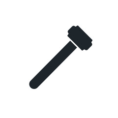 Hammer icon. Black hummer silhouette. Work repair tool. Vector illustration isolated on white.