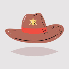 Sheriff hat vector cartoon illustration isolated on background.