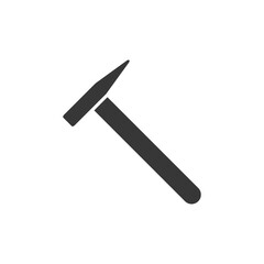 Hammer icon. Black hummer silhouette. Work repair tool. Vector illustration isolated on white.