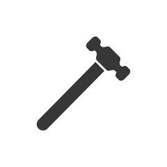 Hammer icon. Black hummer silhouette. Work repair tool. Vector illustration isolated on white.