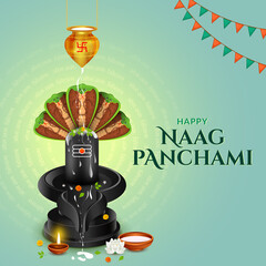 Happy Naag panchami with Snake & shivling