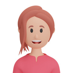 3d rendering female cartoon avatar.