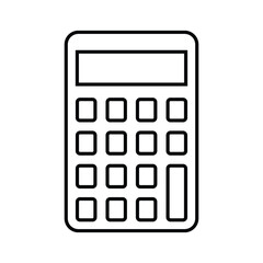 Calculator, math line icon. Outline vector.