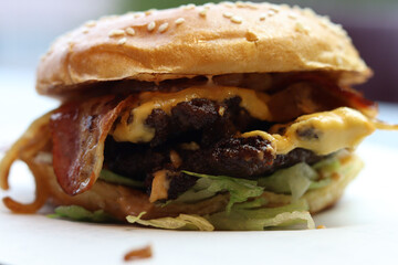 hamburger on a plate