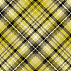 Seamless pattern in discreet yellow, black and white colors for plaid, fabric, textile, clothes, tablecloth and other things. Vector image. 2