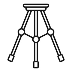 Steel tripod icon outline vector. Camera stand